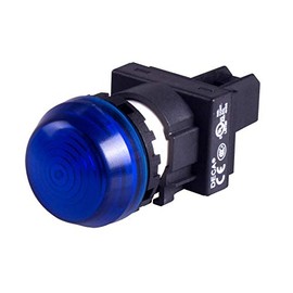 A20P-2EQ3S, 22mm LED Pilot lamp, Dome Type, 12V AC/DC, Blue Lens