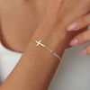 Viromy Cross Bracelets,14K Gold Plated Sideways Cross Bracelet for Women