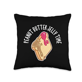 PBJ Jif Peanut Butter Peanut Butter Jelly Time BFF Love Match Perfect Throw Pillow, 16x16, Multicolor