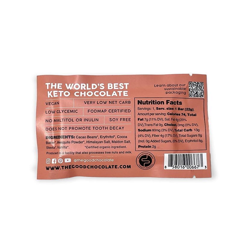 The Good Chocolate - Himalayan Salt Keto Chocolate Mini Bars,