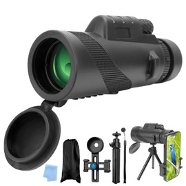 Monocular Telescope 12 x 50 Monocular HD, Zoom Monocular Telescope with Phone Holder and Tripod, Portable Waterproof Monocular Telescope for Bird Watching, Travel, Hunting, Concert