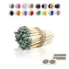 2” Inch Long Wooden Refill Matchsticks with Strike Stickers - Safety Matches Wholesale Bulk Loose by Chandler Studio (Dark Green, 200 Pieces)