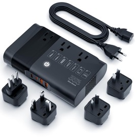 [Game-Changer] DOACE 500W Max 220V to 110V Converter, 50Hz to 60Hz Voltage Converter for European Travel, 100% Pure Sine Wave Voltage Converter US to Europe for CPAP Hair Straightener Laptop Phone