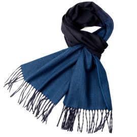 TZ Promise Men Women Plaid Check Striped Soft Warm Winter Cashmere Feel Scarf (Blue/Black(52))