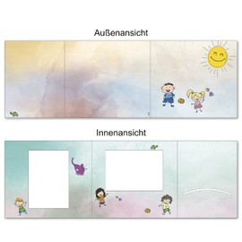 Pack of 1-100 pieces. Leporello Portrait Folder for 13 x 18 Photos and CD Photo Folder in 10 Designs for Studio, Nursery, School