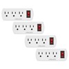 Maxxima 3 Outlet Grounded Wall Plug Adapter with On/Off Switch,