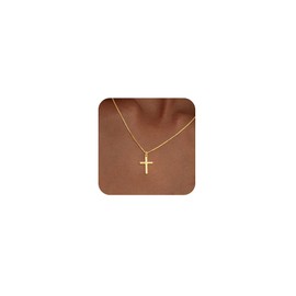 TITUTHIA Gold Cross Necklace for Women, Dainty Cross Pendnat Necklaces for Women Trendy 14k Cute Gold Upgraded Diamond Cross Religious Necklaces Christian Baptism Faith Necklace Jewelry Gifts