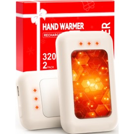 AI Hand Warmers Rechargeable, Reusable Portable Electric Hand Warmer, Fast Intelligent Heating in 1 Second, Gifts for Christmas, Outdoor, Golf, Hunting, Camping Accessories White 2Pack