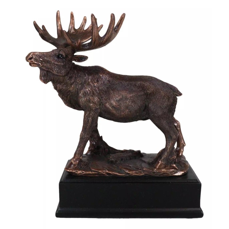 The Emperor Wild Elk Bull Moose Statue Bronze Electroplated Figurine