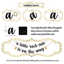 Banner a Little Rock Star is On The Way, pancarta de fiesta de cumpleaños de rock & roll, decoraciones de fiesta de rock & roll, decoraciones de fiesta de rock, decoraciones de revelación de género