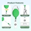 5 Pack Retractable Badge Reels, Retractable Keyring for Badge Holder