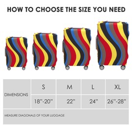 Adorila Travel Luggage Cover Suitcase Protector, Washable Suitcase Cover Fits 22 Inch Luggage, Elastic Suitcase Protective Cover (M, Corrugation)