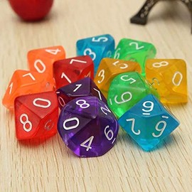 Polyhedral Dice Set, 10 Pack for DND, MTG, RPG, Dungeons and Dragons Dice Game, Table Games, Acrylic Dice, orange
