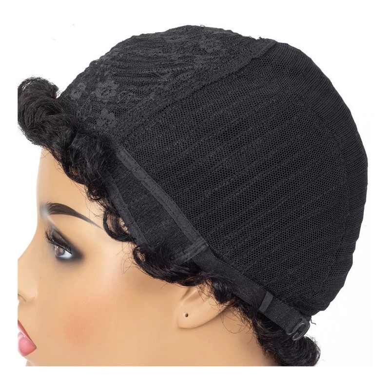 BM Pelucas De Cabello Humano Negro Rizado Afro Natural