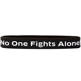 SayitBands 1 Black No One Fights Alone Support Wristband Bracelet