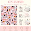 Halloween Pink Ghost Blanket Throw, Pumpkin Black Cat Throw Decor