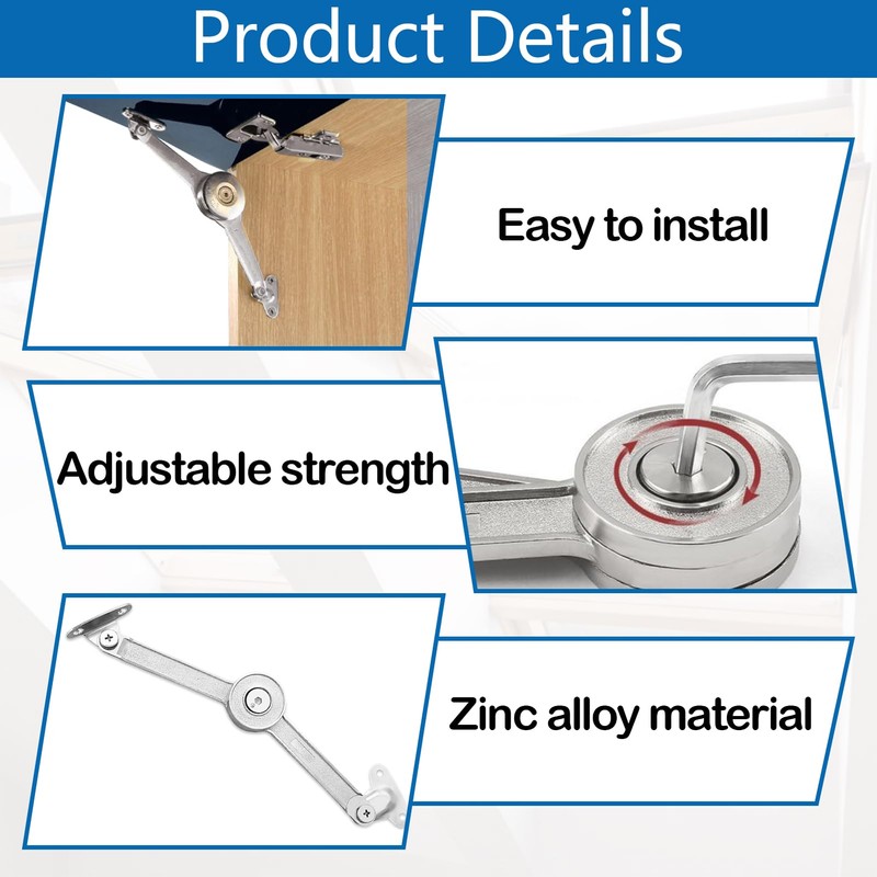 Lid Support Hinge, Pack of 2 Flap Fittings, Lid Support