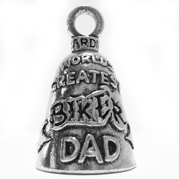 Guardian® Bell World's Greatest Biker Dad Motorcycle Biker Luck Gremlin Riding Bell or Key Ring, Metal, 2 Inch (GBDAD)