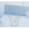 PAHALA 925 Sterling Silver Butterfly With Crystals CZ Pendant Necklace