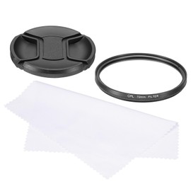 MECCANIXITY 72mm Circular Polarizer Filter, Double Sided Multi-Layer Coatings Polarizing Filter with Lens Cap Cleaning Cloth for Camera Lens
