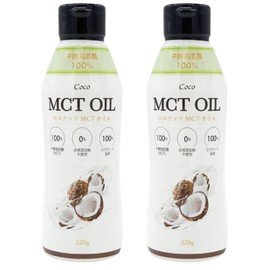 MCT Oil 11.3 oz (320 g), 2-Bottle Set, Flat Craft, 100% Derived from Coconut, 100% Medium-Chain Fatty Acids