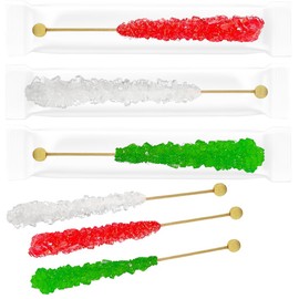 Christmas Rock Candy Lollipops, Pops Candy Suckers, Color and Flavor Assortment, Individually Wrapped (24-Pack)