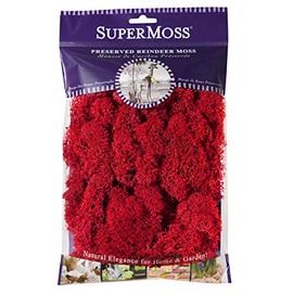 Super Moss (25122) Reindeer Moss Preserved, Red, 2oz