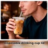 200 Pcs Clear Flat Lids Plastic Disposable PET Cup Lids