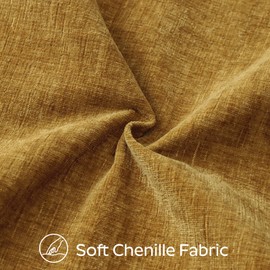 Sungeek Set of 2 Soft Chenille Cushion Covers 45x45cm Square Decorative Throw Pillow Covers with Stitched Edge Solid Dyed Pillow Cases Covers for Home Decor Couch Sofa Bed Living Room, Yellow