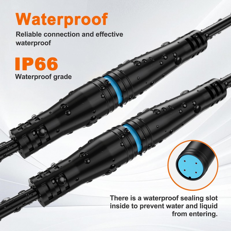 baluoqi Waterproof Cable - 4Pin Connectors for Ebike Extension Cable,
