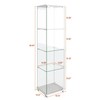 GSSDEE Modern 4-Tier Tempered Glass Display Cabinet with LED Lights,