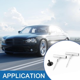 A ABSOPRO Car Auto Tubeless Tire Punk Socket Repair Tool Kit Silver Tone (Set of 2)