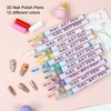 12Pcs 3D Nail Polish Pens 0.5mm Tip Bright Colors Easy