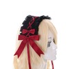 C-07-3 Black Red Maid Lolita Headband with Bow Gothic Hair