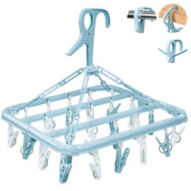 Como Life Foldable Accessories Storage Hanger (24 Pinch), Pinch Hanger, Hook, Clothespins, Rotation, Folding