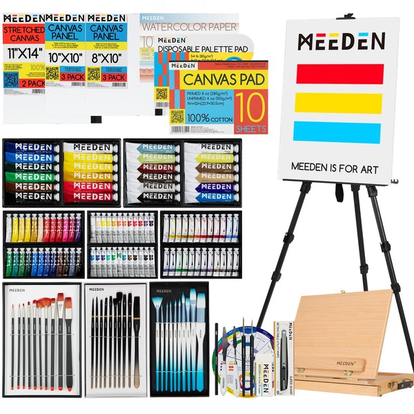 MEEDEN Painting Set with Easels and Paints: 151pcs Art Supplies