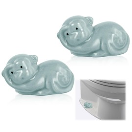 2pcs Ceramic Toilet Bolt Covers, Cute Smooth Toilet Floor Knob Bolt Covers Decorative Monkey Toilet Replacement Parts Accessories Caps Bathroom Decor Screw Easy to Install for Kitchen Bedroom