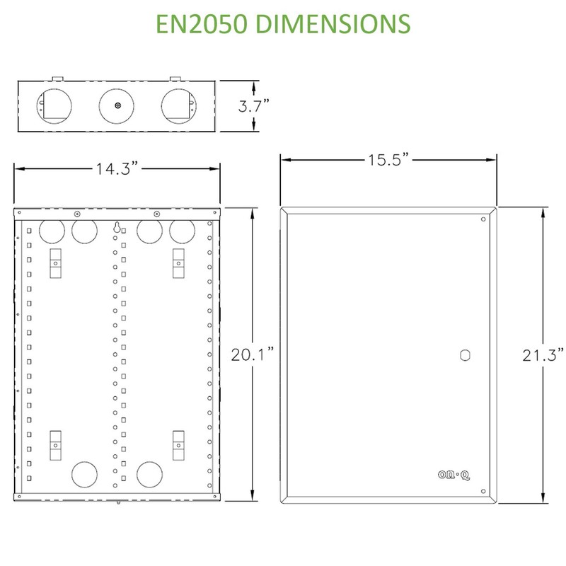 On-Q 20" Structured Media Enclosure with Hinged Cover Lock, Glossy