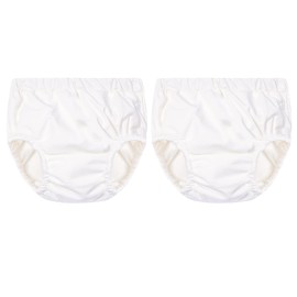 Swimming Trunks Boys Swim Nappy, Baby Bath Poncho, Baby Swim Nappies, Fabric Nappies, Baby Swimming Trunks for Boys, Swimming Trunks, Reusable Swimming Trunks, Children, White/White, 12-18 Months