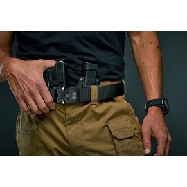 Leskyair Men's Tactical Work Belt, High Performance, 38 mm width, Military Style, Quick Release Metal Buckle, Gift with Tactical Molle Bag and Water Bottle Clip, Einheitsgröße
