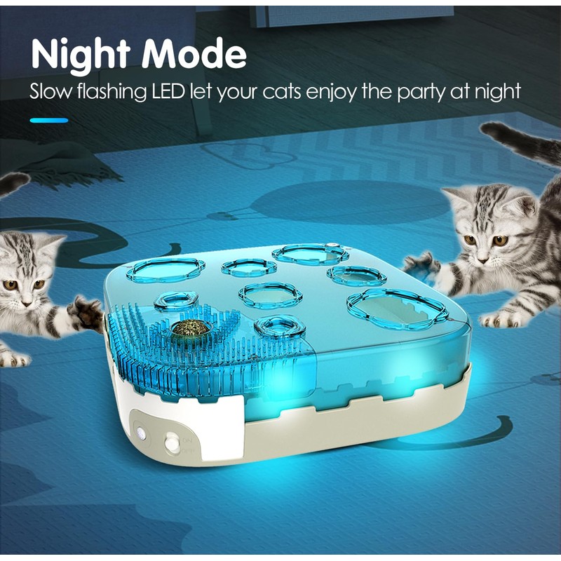 Migipaws 7-in-1 Interactive Cat Toy Motion Activated Indoor Playset with