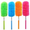 4 Pack Microfiber Feather Duster, with Extendable Pole and Bendable