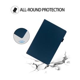 Case for AGM PAD T2 11 inch Android 14 Tablet 2024 Release,WUNIAK Premium Leather Business Folio Stand Cover with Hand Strap for Tablet,Darkblue.