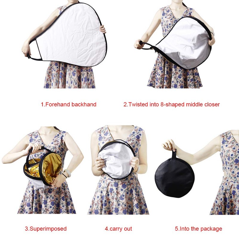 5 in 1 Triangle Reflector Photography with Handle (32in/80cm)