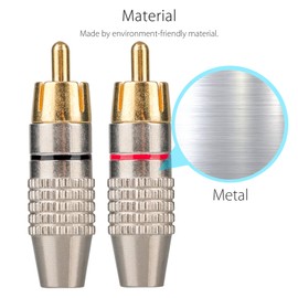 EEEKit 20Pack RCA Male Plug Solder, Gold Audio Video Adapter Connector for Speaker Wire Wall Plate Home Theater Audio Video Receiver Amplifiers and Sound Systems