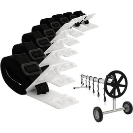 SNOKAY 8 Pcs Pool Solar Cover Reel Attachment Kit - Universal Plastic Fastener Cord Plates Set for In-Ground Swimming Pool Cover Rollers