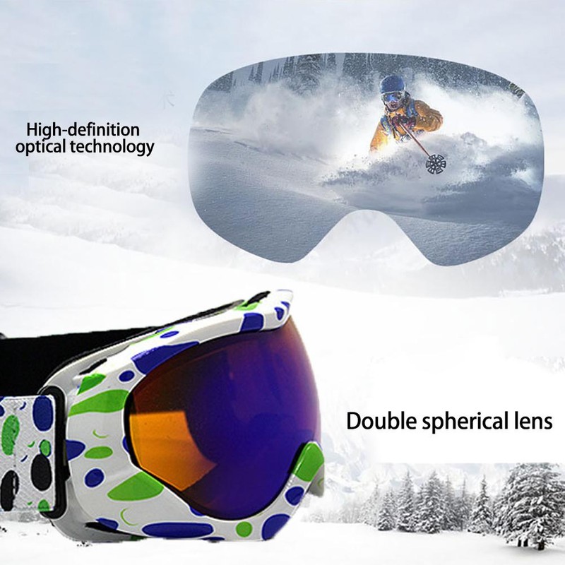 Kids Ski Goggles Over Glasses Colorful Snowboard Goggles Dual Lens