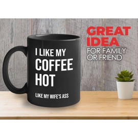 Divertida taza de café de aniversario de 325 ml, color negro, café caliente como – Divertido sarcasmo amante del café divertido cónyuge, matrimonio, aniversario, relación, café, adicto, marido, cumpleaños, humor adulto