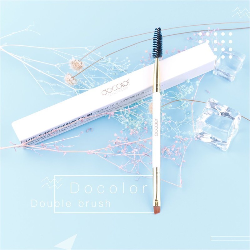 Docolor Eyebrow Brush Duo Eyebrow Spoolie 1Pcs Professional Angled Eye
