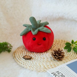 Apricot Lamb Tomato Food Plush Toys for Children, Soft Cute Cuddly Toy for Baby Girls and Boys, Fluffy Tomato Food, Red, 13 cm
